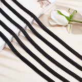 1 Bag 10 Yards Polyester Centipede Braid Lace Trimming, Craft Ribbon for Wedding, Costume, Jewelry, Crafts and Sewing, Black, 3/8 inch(11mm)
