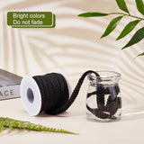 1 Bag 10 Yards Polyester Centipede Braid Lace Trimming, Craft Ribbon for Wedding, Costume, Jewelry, Crafts and Sewing, Black, 3/8 inch(11mm)