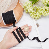 1 Bag 10 Yards Polyester Centipede Braid Lace Trimming, Craft Ribbon for Wedding, Costume, Jewelry, Crafts and Sewing, Black, 3/8 inch(11mm)