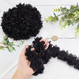 1 Bag 5 Yards 3D Chiffon Flower Lace Edge Trim Ribbon 1-7/8 Inch Width Vintage Style Black Edging Trimming Fabric for DIY Sewing Applique Wedding Dress Clothes Embroidery Decoration Accessories