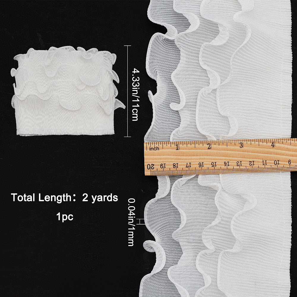 CRASPIRE 1 Bag 5 Yards Lace Ribbon Cotton White Lace Trim 4.33