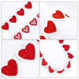 1 Bag 5 Yards 23mm Red Heart Lace Trim Heart-Shaped Embroidered Woven Ribbon White Edging Trimmings Applique for DIY Sewing Crafts Clothing Curtain Skirt Hat Bags Photo Frame Embellishments