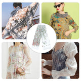 1 Bag 60.24 Inch Width Floral Embroidered Lace Fabric Colorful Flowers Embroidery Lace Trim Fabrics White Mesh Applique for Party Dress Skirt Clothing DIY Sewing Embellishments Crafts