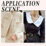 1 Bag 5 Yards Pearl Lace Edge Trim Ribbon Pearl Beaded Edge Fabric Band White Embroidered Applique Edging Trimmings DIY Sewing Craft Wedding Party Bridal Dress Clothes Headwear Accessories