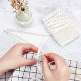 1 Bag 5 Yards Pearl Lace Edge Trim Ribbon Pearl Beaded Edge Fabric Band White Embroidered Applique Edging Trimmings DIY Sewing Craft Wedding Party Bridal Dress Clothes Headwear Accessories