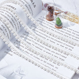 1 Bag 5 Yards Pearl Lace Edge Trim Ribbon Pearl Beaded Edge Fabric Band White Embroidered Applique Edging Trimmings DIY Sewing Craft Wedding Party Bridal Dress Clothes Headwear Accessories