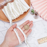 1 Bag 5 Yards Pearl Lace Edge Trim Ribbon Pearl Beaded Edge Fabric Band White Embroidered Applique Edging Trimmings DIY Sewing Craft Wedding Party Bridal Dress Clothes Headwear Accessories