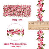 5 Yard 5 Yards Flower Trim Ribbon Floral DIY Lace Applique Sewing Craft Lace Edge Trim for Wedding Dresses Embellishment DIY Party Decor Clothes, Deep Pink