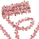 5 Yard 5 Yards Flower Trim Ribbon Floral DIY Lace Applique Sewing Craft Lace Edge Trim for Wedding Dresses Embellishment DIY Party Decor Clothes, Deep Pink