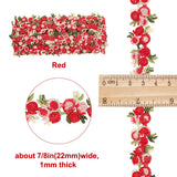 5 Yard 5 Yards Flower Trim Ribbon Floral DIY Lace Applique Sewing Craft Lace Edge Trim for Wedding Dresses Embellishment DIY Party Decor Clothes, Red