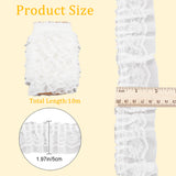 1 Bag 11 Yards White Double-Layer Pleated Chiffon Lace Trim 5cm Wide 2-Layer Gathered Ruffle Trim Edging Tulle Trimmings Fabric Ribbon for Home DIY Sewing Crafts Costume Pillowcase Embellishments