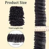 1 Bag 11 Yards Black Double-Layer Pleated Chiffon Lace Trim 5cm Wide 2-Layer Gathered Ruffle Trim Edging Tulle Trimmings Fabric Ribbon for Home DIY Sewing Crafts Costume Pillowcase Embellishments