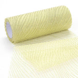 5 Roll Glitter Deco Mesh Ribbons, Tulle Fabric, for Wedding Party Decoration, Skirts Decoration Making, Light Yellow, 5.9 inch(15cm),  10yards/roll