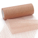 5 Roll Glitter Deco Mesh Ribbons, Tulle Fabric, for Wedding Party Decoration, Skirts Decoration Making, Tan, 5.9 inch(15cm),  10yards/roll