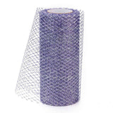 5 Roll Glitter Deco Mesh Ribbons, Tulle Fabric, Rhombus Mesh Tulle Fabric, for Wedding Party Decoration, Skirts Decoration Making, Purple, 5.86~5.94 inch(14.9~15.1cm),  10yards/roll