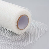 5 Roll Glitter Deco Mesh Ribbons, Tulle Fabric, Rhombus Mesh Tulle Fabric, for Wedding Party Decoration, Skirts Decoration Making, White, 5.86~5.94 inch(14.9~15.1cm),  10yards/roll