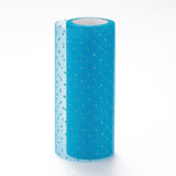 5 Roll Glitter Deco Mesh Ribbons, Tulle Fabric, for Wedding Party Decoration, Skirts Decoration Making, Deep Sky Blue, 5.90~5.94 inch(15~15.1cm),  10yards/roll