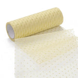 5 Roll Glitter Deco Mesh Ribbons, Tulle Fabric, for Wedding Party Decoration, Skirts Decoration Making, Beige, 5.90~5.94 inch(15~15.1cm),  10yards/roll