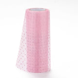 5 Roll Glitter Deco Mesh Ribbons, Tulle Fabric, for Wedding Party Decoration, Skirts Decoration Making, Pink, 5.90~5.94 inch(15~15.1cm),  10yards/roll