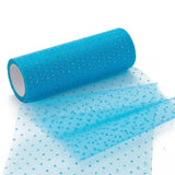 5 Roll Glitter Deco Mesh Ribbons, Tulle Fabric, for Wedding Party Decoration, Skirts Decoration Making, Mixed Color, 5.90~5.94 inch(15~15.1cm),  10yards/roll