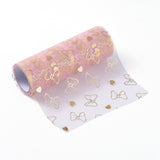 5 Roll Bowknot & Heart Deco Mesh Ribbons, Tulle Fabric, Tulle Roll Spool Fabric For Skirt Making, Pink, 6 inch(15cm), about 10yards/roll(9.144m/roll)