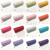 5 Roll Glitter Sequin Deco Mesh Ribbons, Tulle Fabric, Tulle Roll Spool Fabric For Skirt Making, Moon & Star Pattern, Mixed Color, 6 inch(15cm), about 25yards/roll(22.86m/roll)