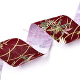 1 Roll Japanese Kimono Style Floral Cotton Ribbon, Single Printed, for DIY Hair Bow, Headwear, Handmade Trim, Dark Red, 1-1/2 inch(40mm), about 10yards/roll(9.14m/roll)