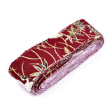 1 Roll Japanese Kimono Style Floral Cotton Ribbon, Single Printed, for DIY Hair Bow, Headwear, Handmade Trim, Dark Red, 1-1/2 inch(40mm), about 10yards/roll(9.14m/roll)