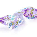 1 Roll Japanese Kimono Style Floral Cotton Ribbon, Single Printed, for DIY Hair Bow, Headwear, Handmade Trim, Lilac, 1-1/2 inch(40mm), about 10yards/roll(9.14m/roll)