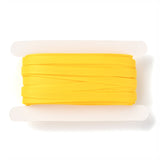 Polyester Grosgrain Ribbon,  for DIY Handmade Craft, Gift Decoration, Yellow, 1/4 inch(5mm), about 10.93 yards (10m)/card