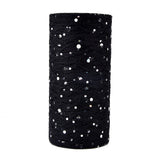 5 Roll Glitter Sequin Deco Mesh Ribbons, Tulle Fabric, for Wedding Party Decoration, Skirts Decoration Making, Black, 6 inch(150mm), 10yards/roll