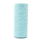 5 Roll Glitter Sequin Deco Mesh Ribbons, Tulle Fabric, for Wedding Party Decoration, Skirts Decoration Making, Pale Turquoise, 6 inch(150mm), 10yards/roll