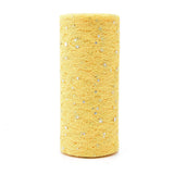 5 Roll Glitter Sequin Deco Mesh Ribbons, Tulle Fabric, for Wedding Party Decoration, Skirts Decoration Making, Yellow, 6 inch(150mm), 10yards/roll