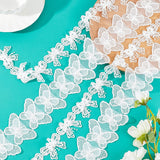 4 Yards Butterfly Lace Edge Trim Ribbon, 2 Styles Vintage White Edging Trim Fabric Ribbon Appliques Sewing Embroidered Craft with Plastic Pearl for Wedding Dress Hair Band Clothes Decoration