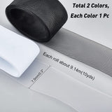20 Yards 2 Colors Stiff Horsehair Braid, Horsehair Mesh Braid Trim 7.5mm Wide Polyester Stiff Ribbons for Boning Sewing Wedding Dress Gowns Skirt Hat Accessories, Gift Wrapping, White and Black