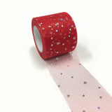 5 Roll Glitter Sequin Deco Mesh Ribbons, Tulle Fabric, Tulle Roll Spool Fabric For Skirt Making, Dark Red, 2 inch(5cm), about 25yards/roll(22.86m/roll)