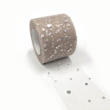 5 Roll Glitter Sequin Deco Mesh Ribbons, Tulle Fabric, Tulle Roll Spool Fabric For Skirt Making, Silver, 2 inch(5cm), about 25yards/roll(22.86m/roll)