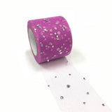 5 Roll Glitter Sequin Deco Mesh Ribbons, Tulle Fabric, Tulle Roll Spool Fabric For Skirt Making, Dark Violet, 2 inch(5cm), about 25yards/roll(22.86m/roll)