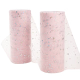 5 Roll Glitter Sequin Deco Mesh Ribbons, Tulle Fabric, Tulle Roll Spool Fabric For Skirt Making, Misty Rose, 6 inch(15cm), about 25yards/roll(22.86m/roll)