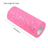 5 Roll Glitter Sequin Deco Mesh Ribbons, Tulle Fabric, Tulle Roll Spool Fabric For Skirt Making, Camellia, 6 inch(15cm), about 25yards/roll(22.86m/roll)