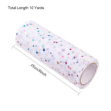 5 Roll Heart Glitter Sequin Deco Mesh Ribbons, Tulle Fabric, Tulle Roll Spool Fabric For Skirt Making, White, 6 inch(15cm), about 10yards/roll(9.144m/roll)