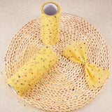 5 Roll Heart Glitter Sequin Deco Mesh Ribbons, Tulle Fabric, Tulle Roll Spool Fabric For Skirt Making, Yellow, 6 inch(15cm), about 10yards/roll(9.144m/roll)