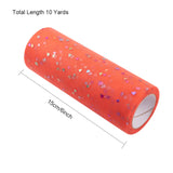 5 Roll Heart Glitter Sequin Deco Mesh Ribbons, Tulle Fabric, Tulle Roll Spool Fabric For Skirt Making, Mixed Color, 6 inch(15cm), about 10yards/roll(9.144m/roll)