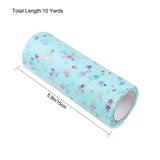 5 Roll Star Sequin Deco Mesh Ribbons, Tulle Fabric, Tulle Roll Spool Fabric For Skirt Making, Aquamarine, 6 inch(15.24cm), about 10yards/roll(9.144m/roll).