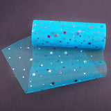 5 Roll Star Sequin Deco Mesh Ribbons, Tulle Fabric, Tulle Roll Spool Fabric For Skirt Making, Teal, 6 inch(15.24cm), about 10yards/roll(9.144m/roll).
