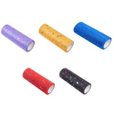 5 Roll Star Sequin Deco Mesh Ribbons, Tulle Fabric, Tulle Roll Spool Fabric For Skirt Making, Mixed Color, 6 inch(15.24cm), about 10yards/roll(9.144m/roll).