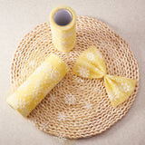 5 Roll Snowflake Deco Mesh Ribbons, Tulle Fabric, Tulle Roll Spool Fabric For Skirt Making, Champagne Yellow, 6 inch(15cm), about 10yards/roll(9.144m/roll)