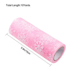 5 Roll Snowflake Deco Mesh Ribbons, Tulle Fabric, Tulle Roll Spool Fabric For Skirt Making, Pearl Pink, 6 inch(15cm), about 10yards/roll(9.144m/roll)