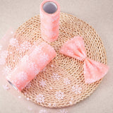 5 Roll Snowflake Deco Mesh Ribbons, Tulle Fabric, Tulle Roll Spool Fabric For Skirt Making, Salmon, 6 inch(15cm), about 10yards/roll(9.144m/roll)