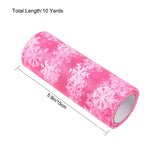 5 Roll Snowflake Deco Mesh Ribbons, Tulle Fabric, Tulle Roll Spool Fabric For Skirt Making, Hot Pink, 6 inch(15cm), about 10yards/roll(9.144m/roll)
